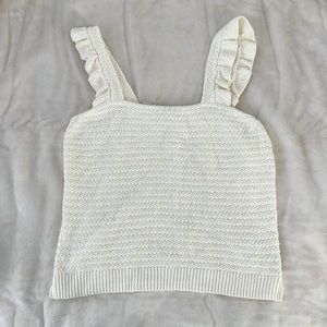 NWT Madewell Crocheted Ruffle-Strap Sweater Tank